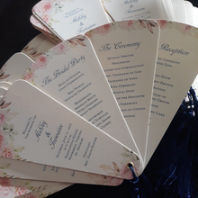 Load image into Gallery viewer, petal fan program Barbados wedding program
