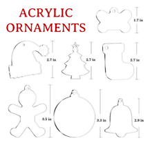 Load image into Gallery viewer, Acrylic Christmas Ornament Blanks