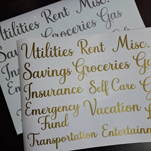 Cash Envelope Decals