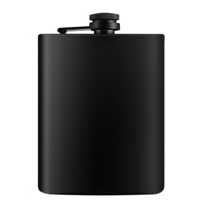 8oz Matte Black Hip Flask, Personalized