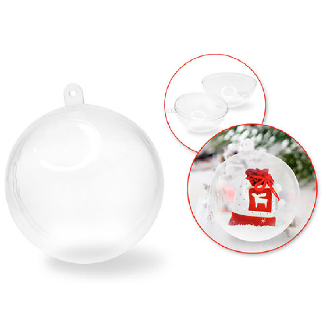Clear Ornament Ball 'Snap-Tite' Plastic, 8cm