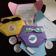 Load image into Gallery viewer, baby diaper invitations
